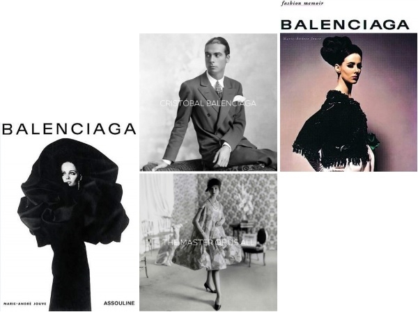 왼쪽부터 Balenciaga Memoirs 북 커버, 크리스토발 발렌시아가와 그의 작품 (사진=발렌시아가 인스타그램), Balenciaga Fashion Memoir 북 커버