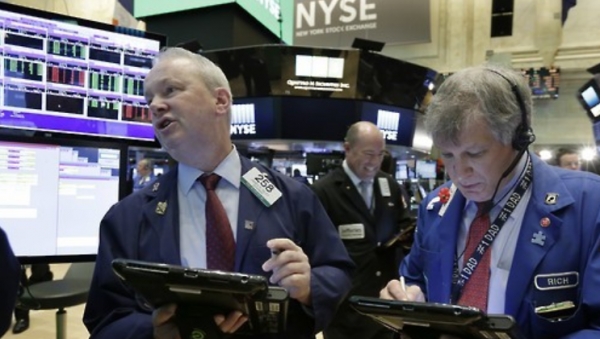 뉴욕증권거래소(NYSE)에서 7일(현지시간)  주요 지수는 최근 급등에 대한 부담에다 글로벌 경제에 대한 부정적인 전망이 부각되면서 일제히 하락했다. 사진=연합