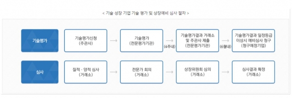 기술 성장 기업 기술평가 및 상장예비 심사 절차. 출처= 한국거래소