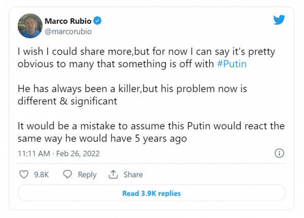 마르코 루비오 의원 트위터