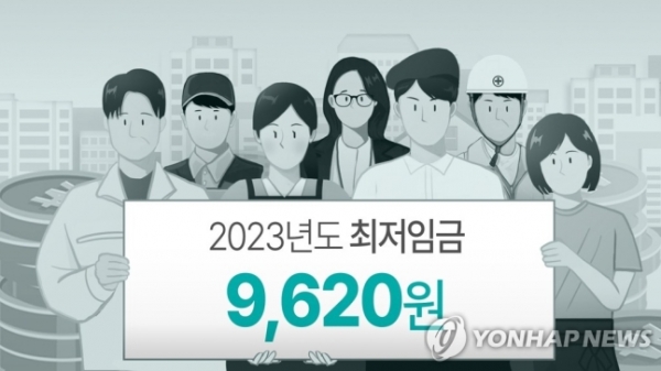 2023년도 시간당 최저임금. 자료=연합뉴스