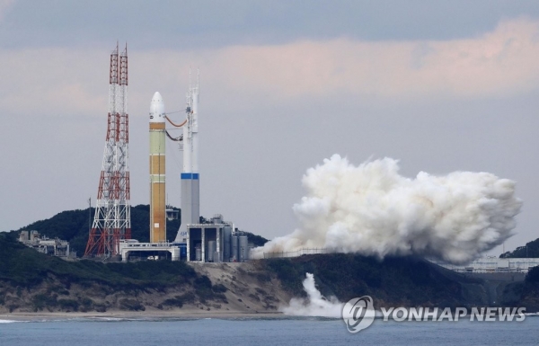 일본 우주항공연구개발기구(JAXA)는 H3 로켓 1호기를 15일 오전 10시 37분에 가고시마현 다네가시마(種子島) 우주센터에서 발사한다고 9일 밝혔다. 사진=교도/연합