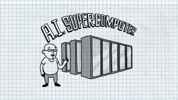 AI 슈퍼컴퓨터 삽화.
