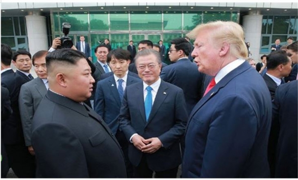 김정은 위원장, 문재인 대통령 그리고 도널드 트럼프 미대통령.