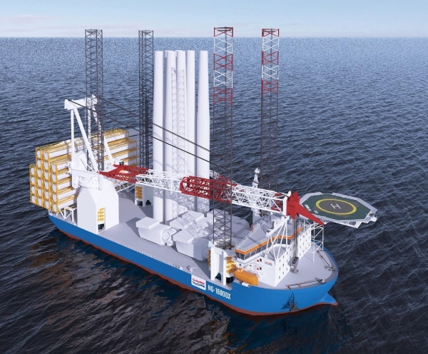 대우조선해양 대형 해상풍력발전기 설치선  